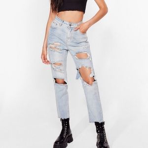 NWT Nasty Gal Distressed Jeans